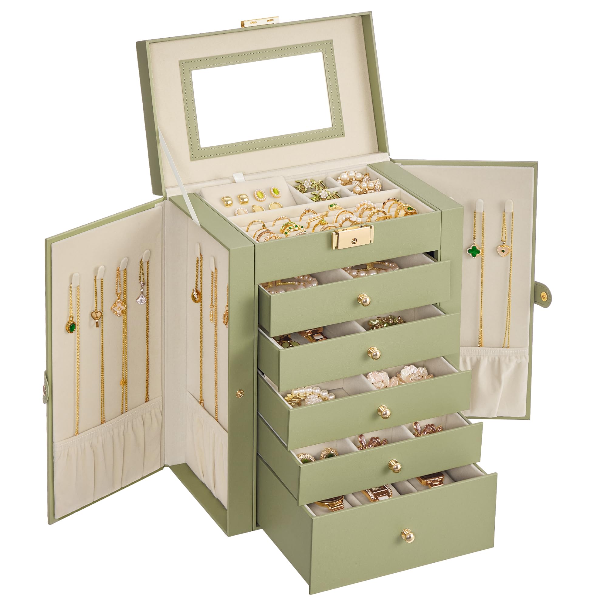 Amazon.com: SONGMICS 6-Layer Jewelry Box Organizer with 5 Drawers